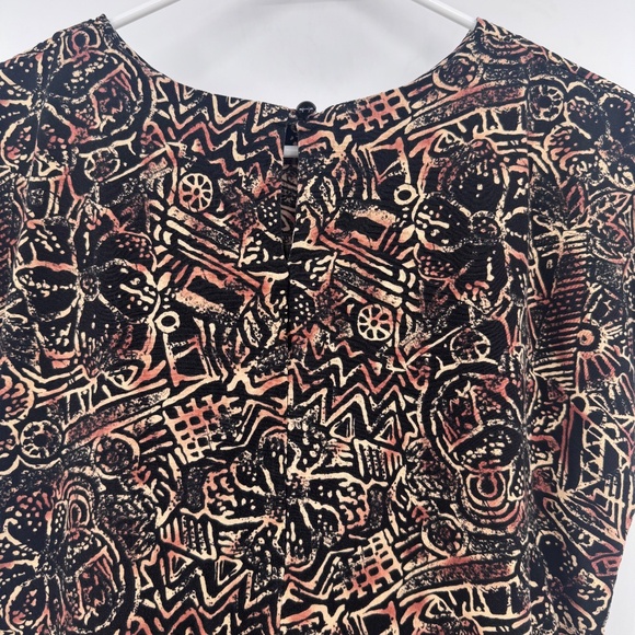 Hilo Hattie Dress Women Medium Brown Hawaiian Tropical Short Sleeve Vintage - Picture 6 of 11